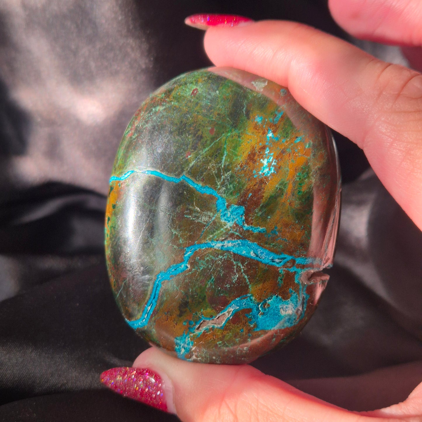 Australian malachite/ chrysocolla palm 188