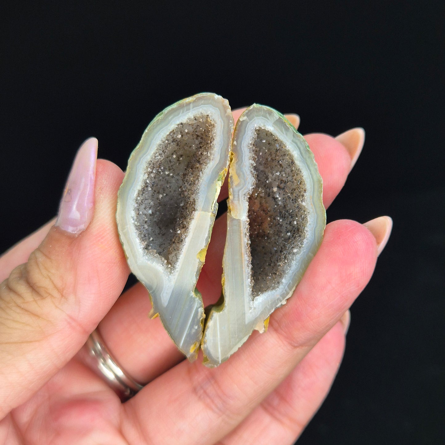 Druzy agate set big 14