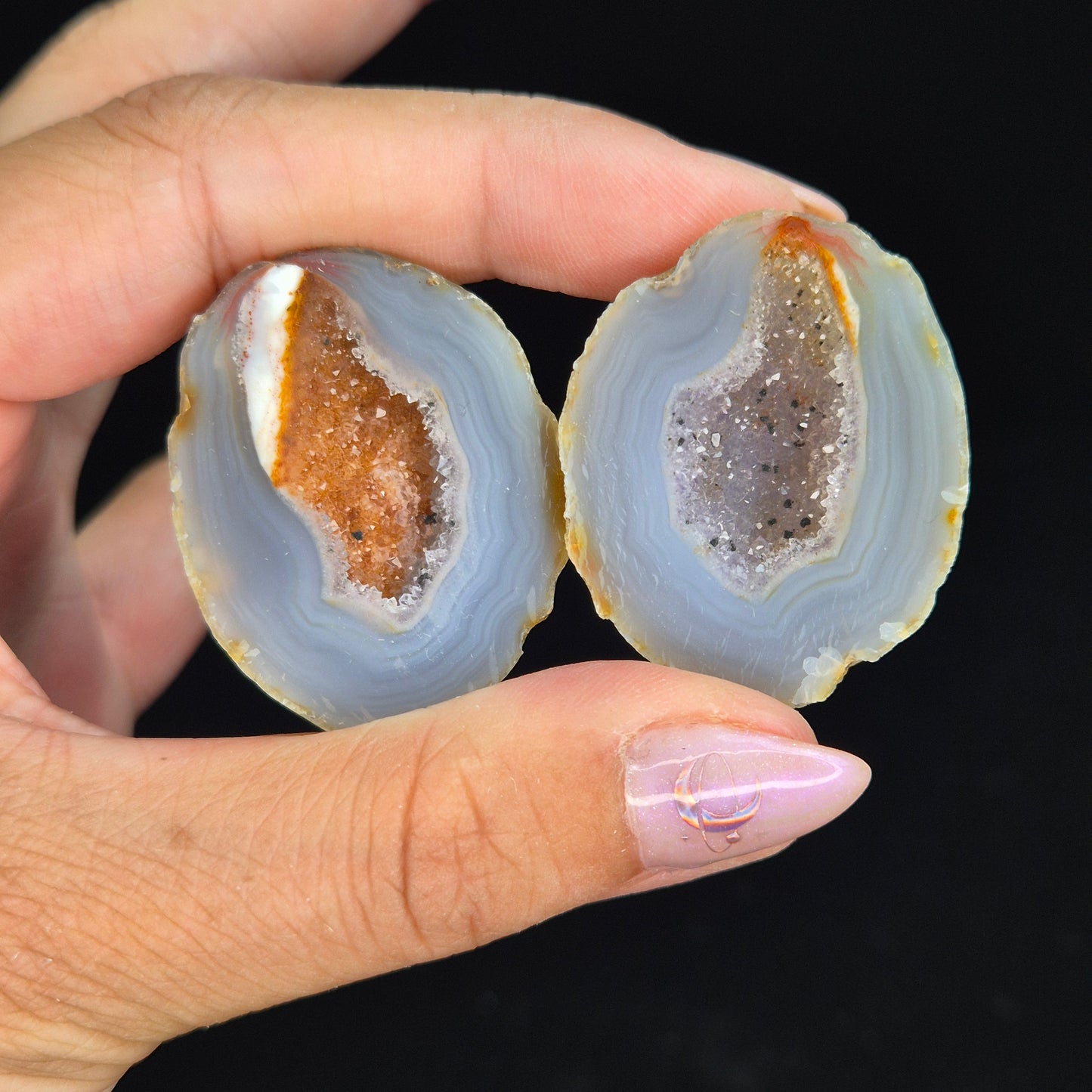 Druzy agate set big 16