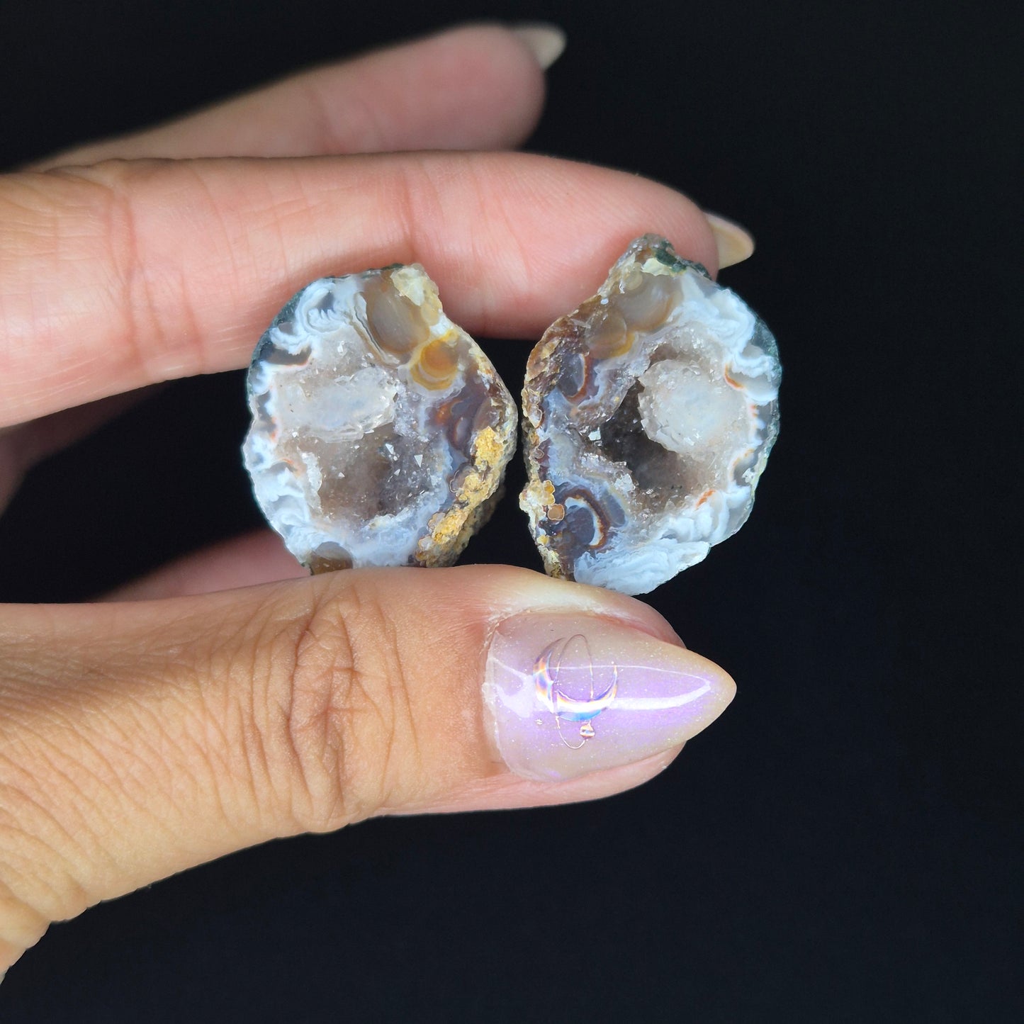 Druzy agate set small 18