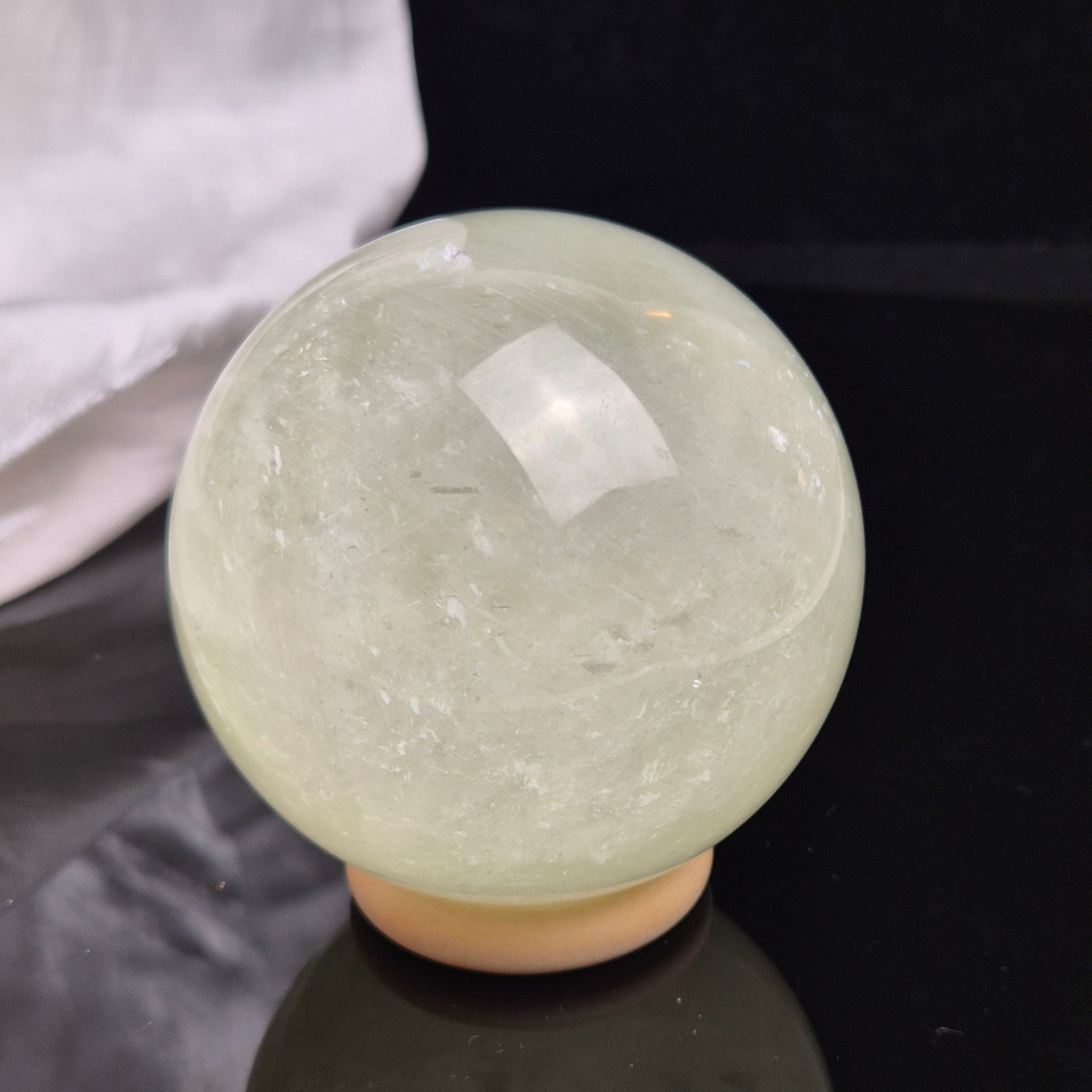 Green optical calcite sphere 2