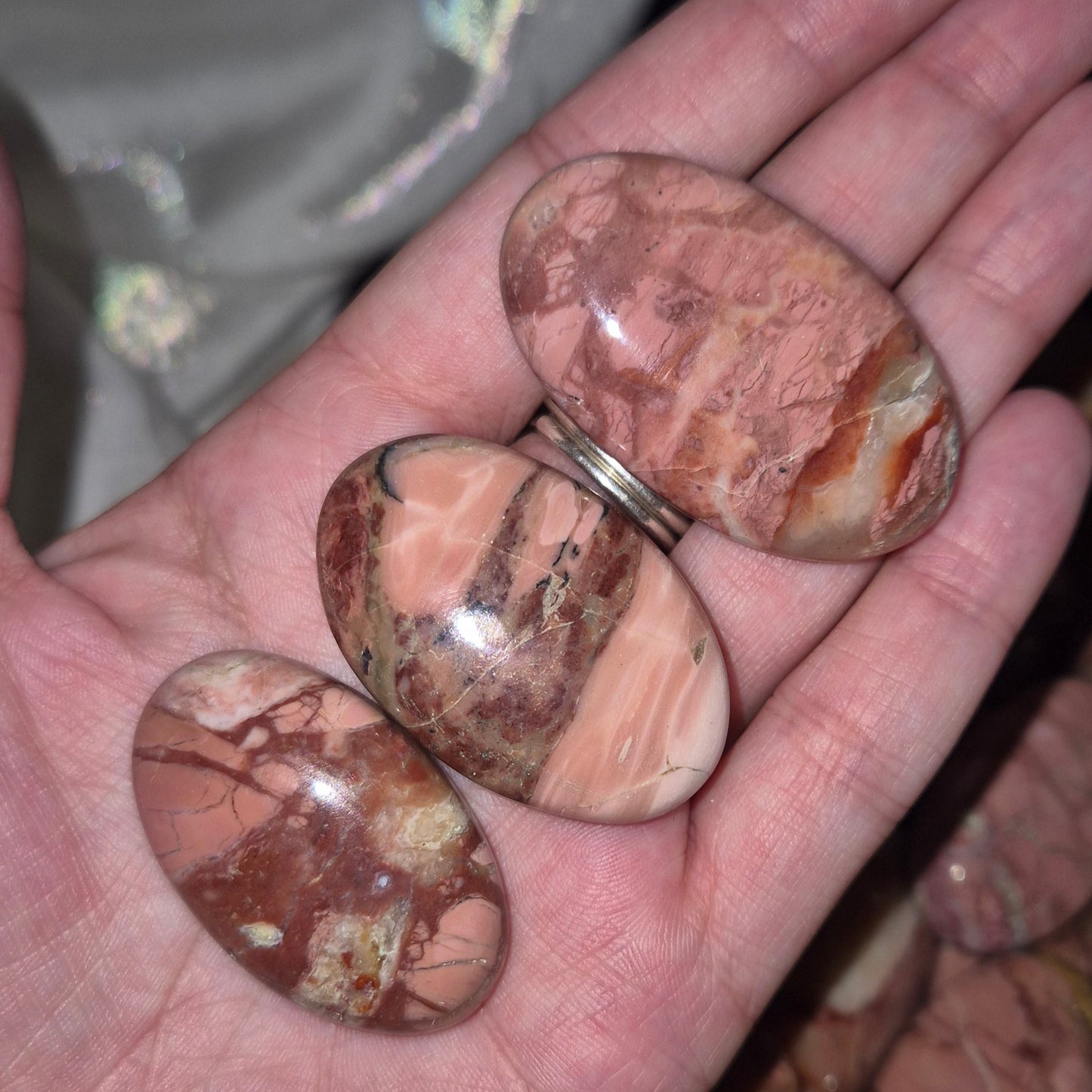 Australian pink opal palmstone small