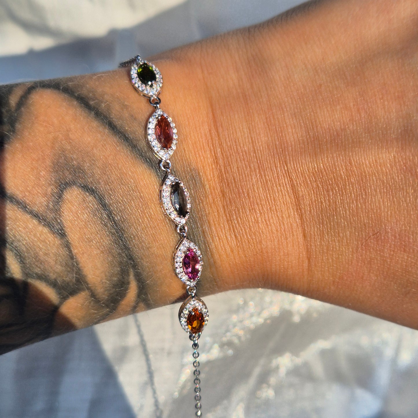 Tourmaline bracelet silver 1