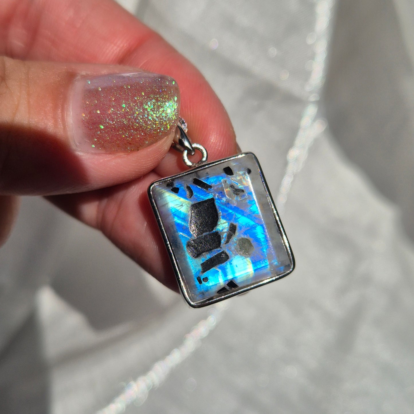 Rainbow moonstone necklace 3