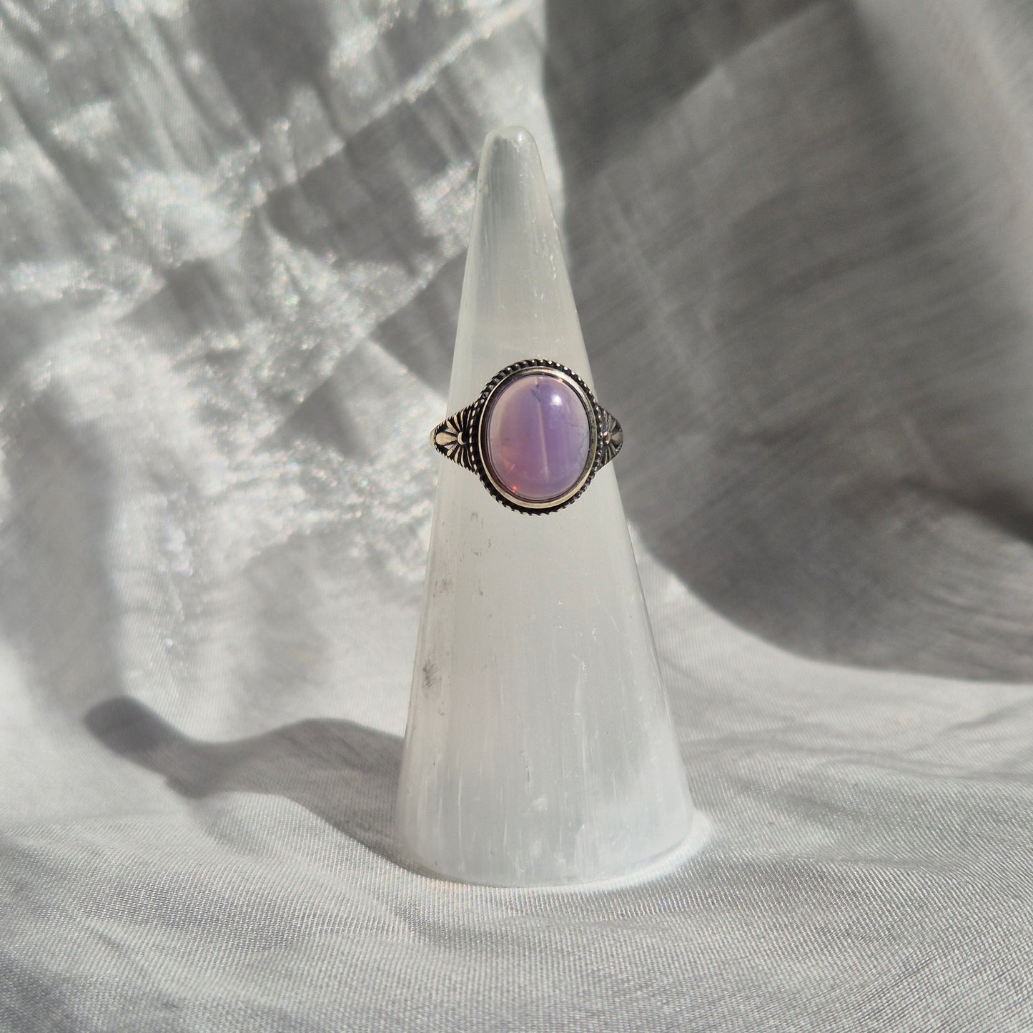 Lavender moon quarts ring silver 3