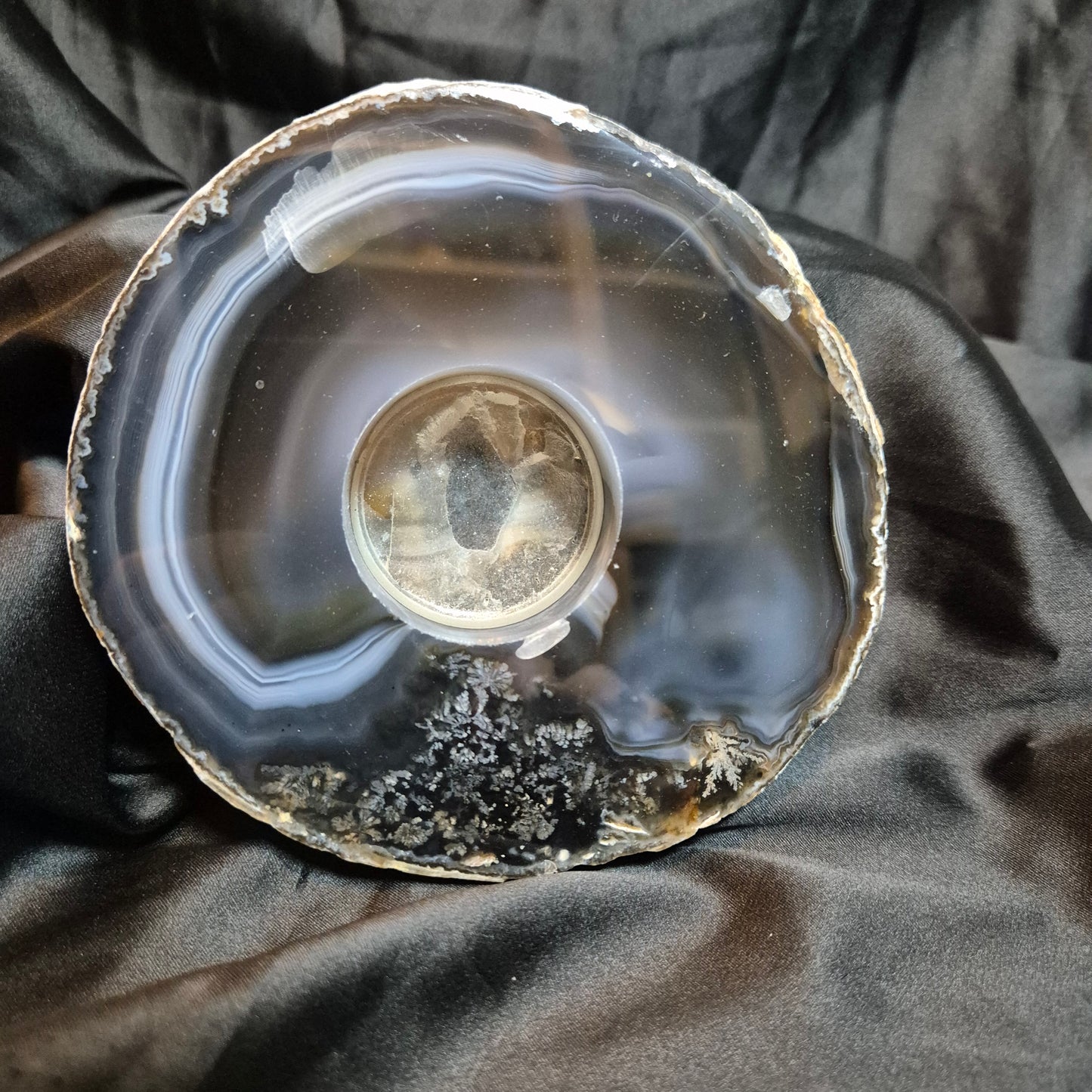 Agate / quarts candleholder 6