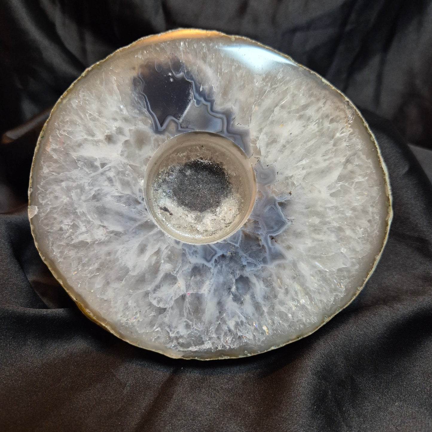 Agate / quarts candleholder 10