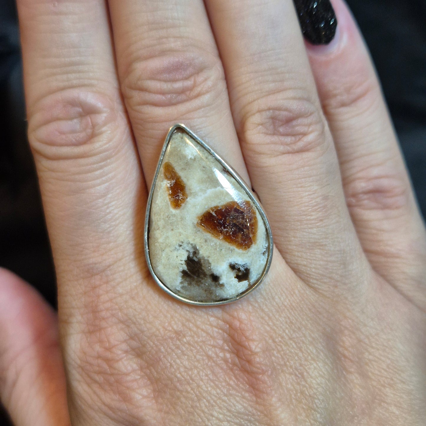 garnet in Wollastonite ring 4