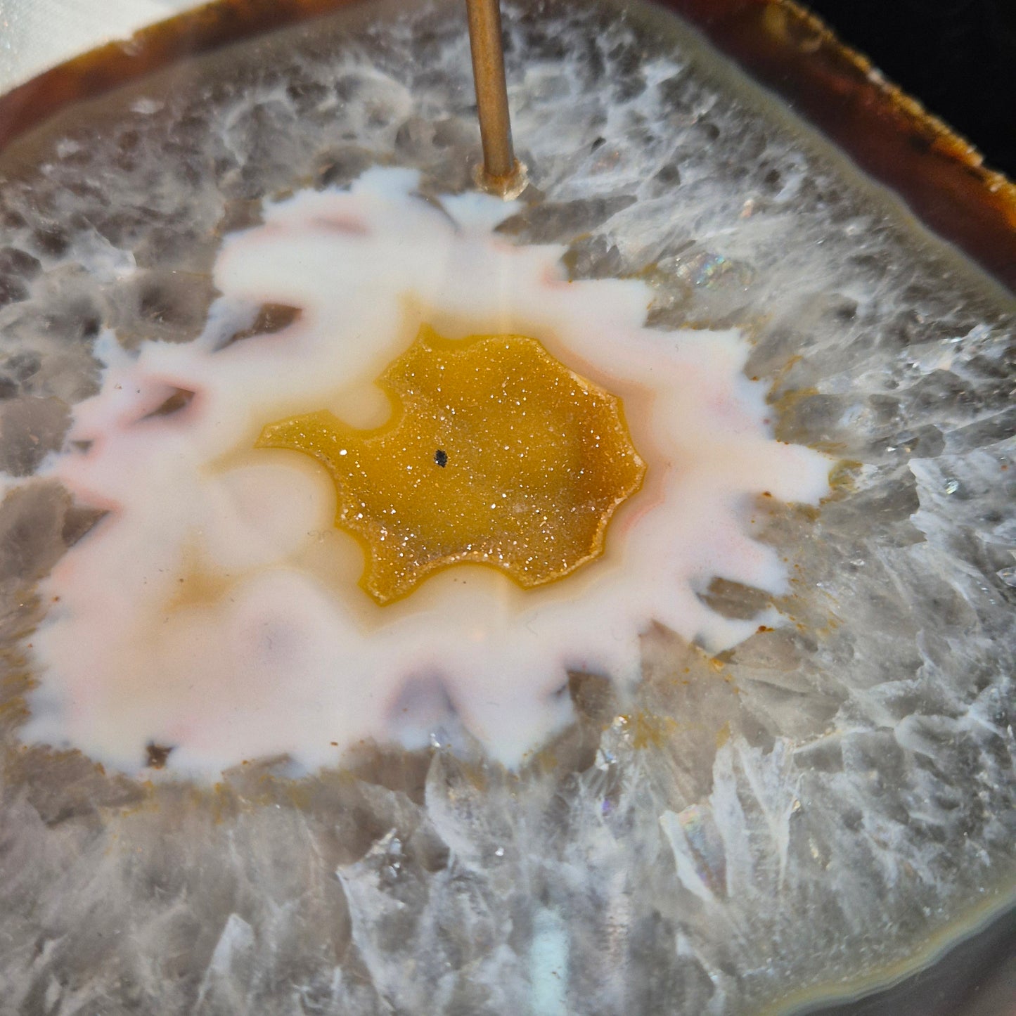 Agate / quarts candleholder 1