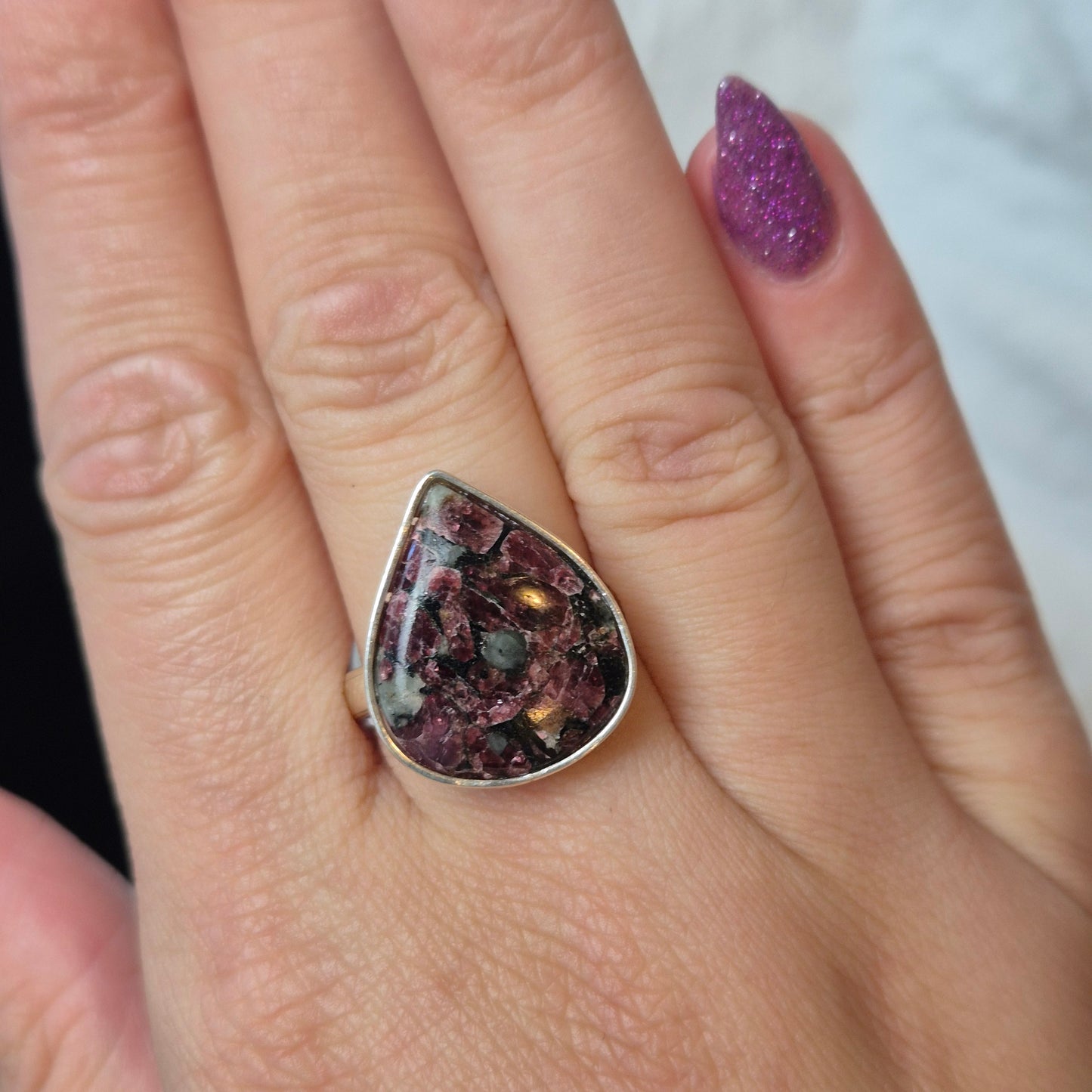 Norwegian eudialyte ring 2