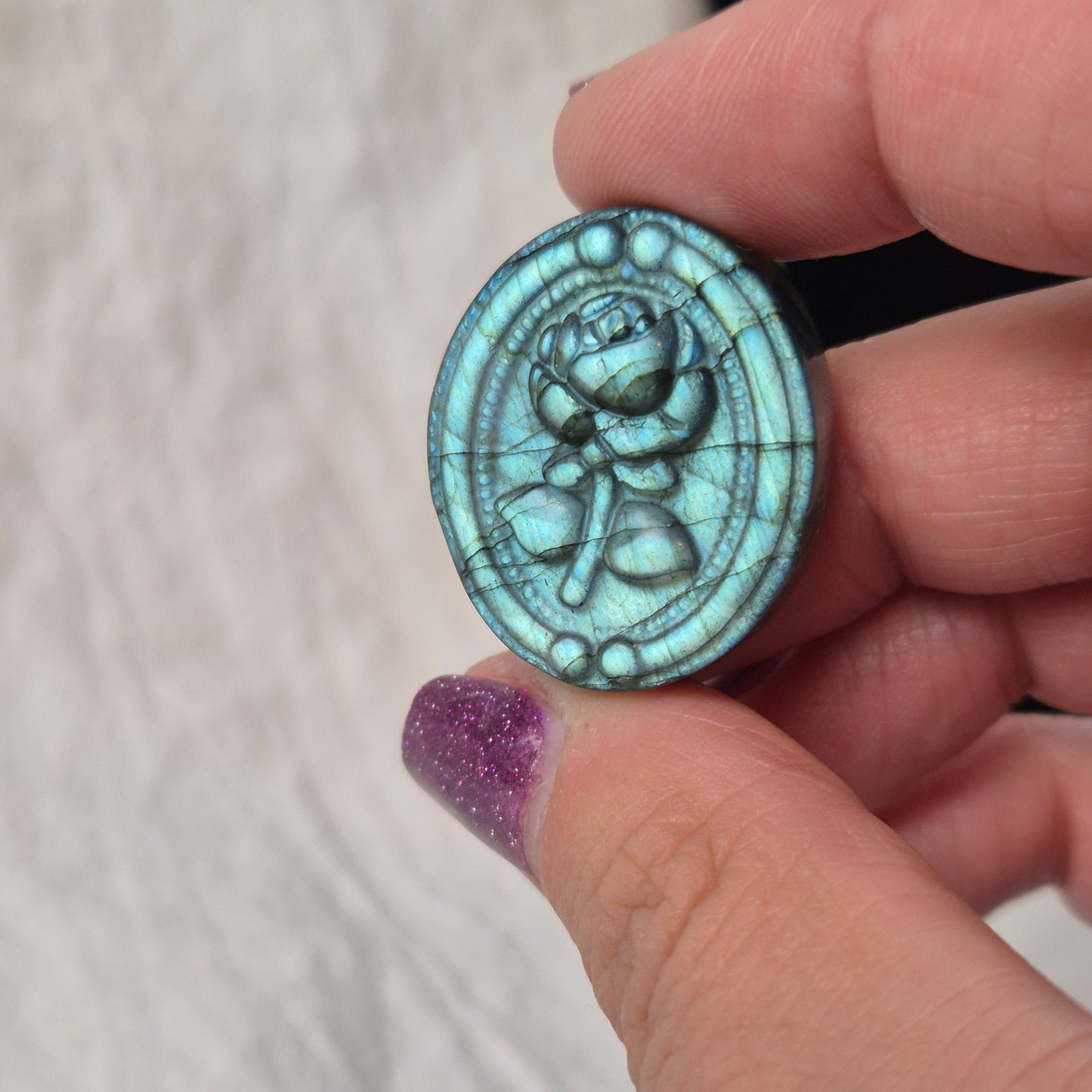 Labradorite amulet rose