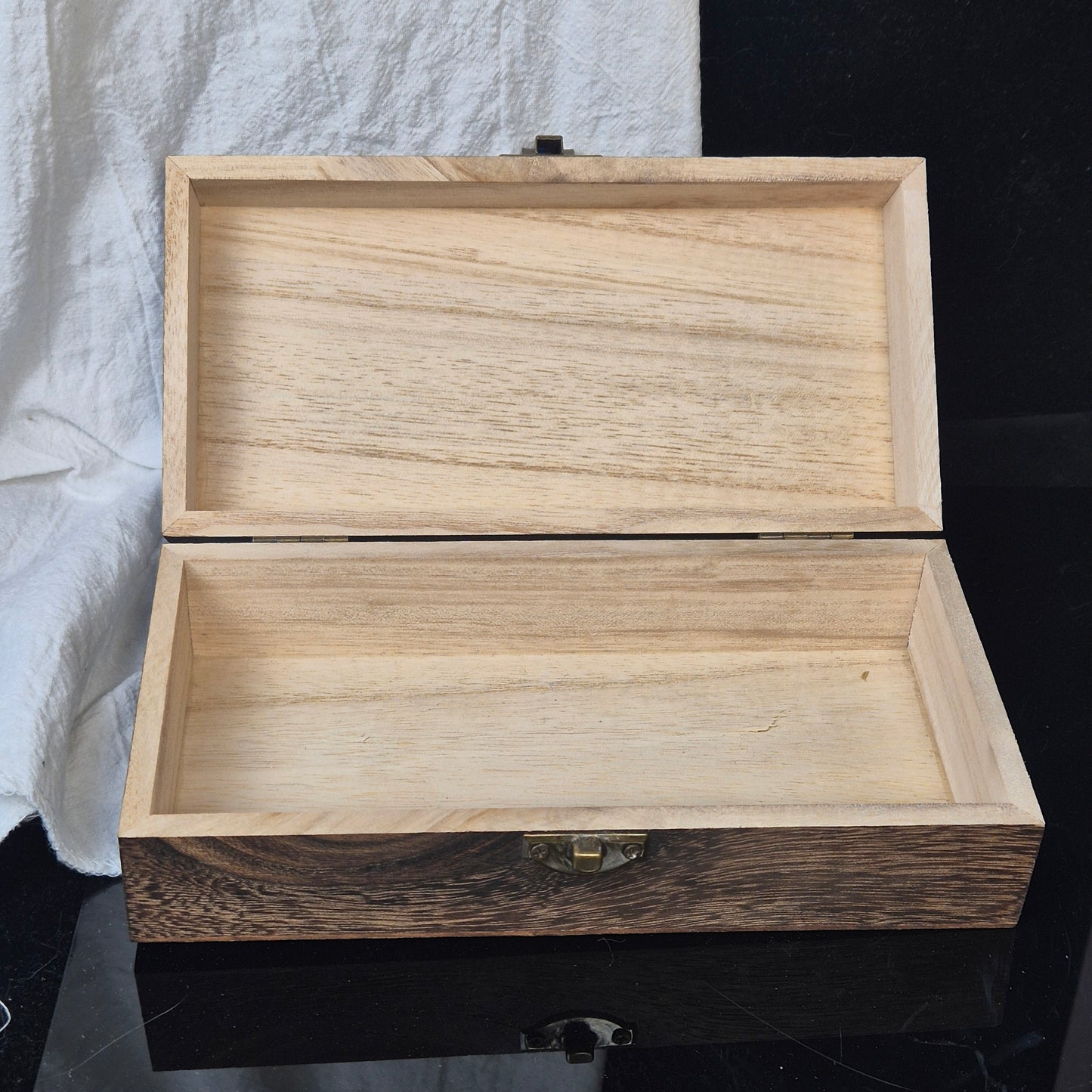 Wooden box with crystals 2