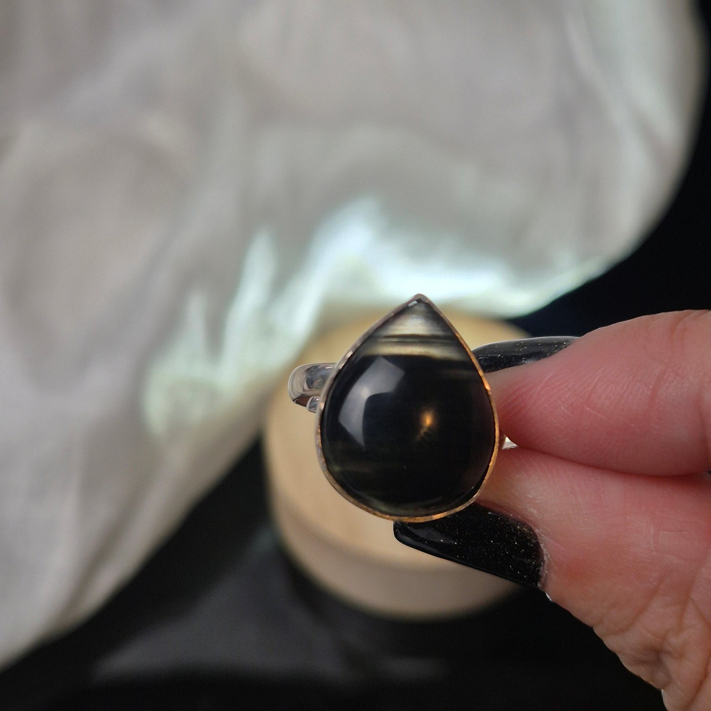 Midnight lace obsidian ring 4