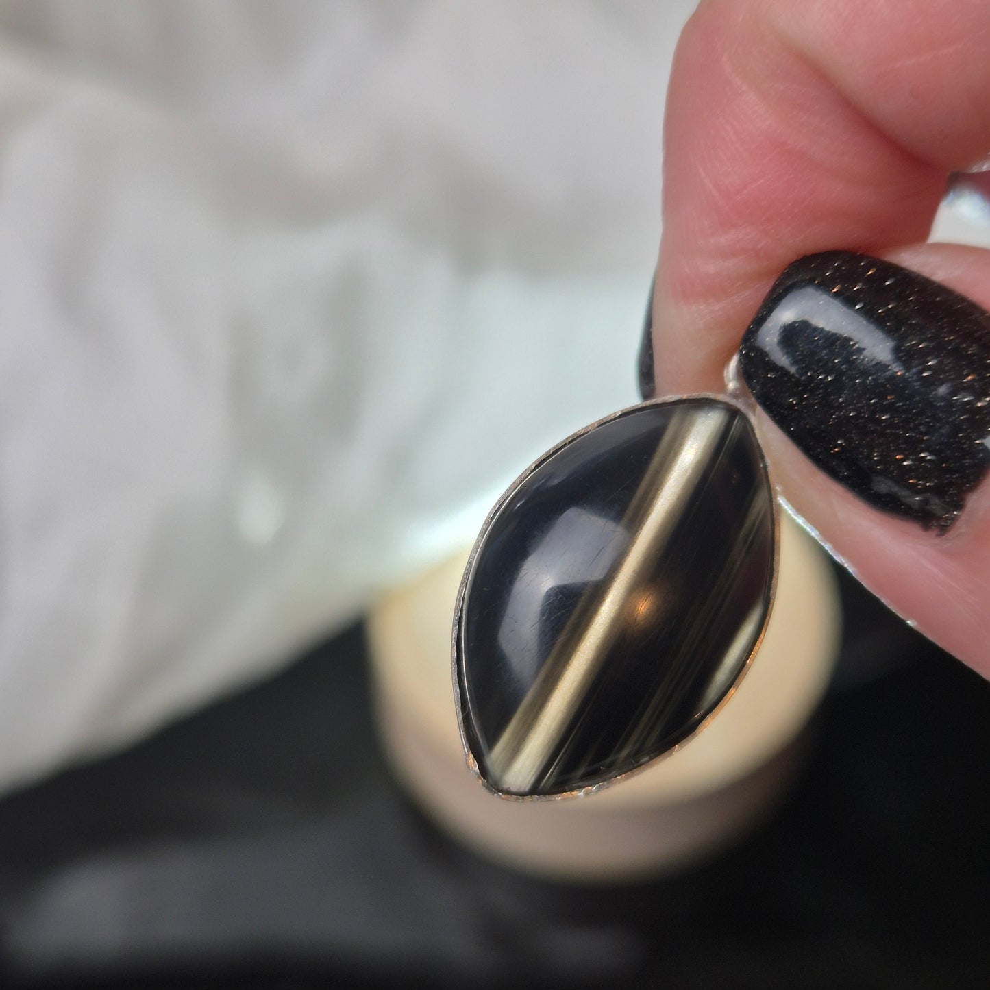 Midnight lace obsidian pendant 5