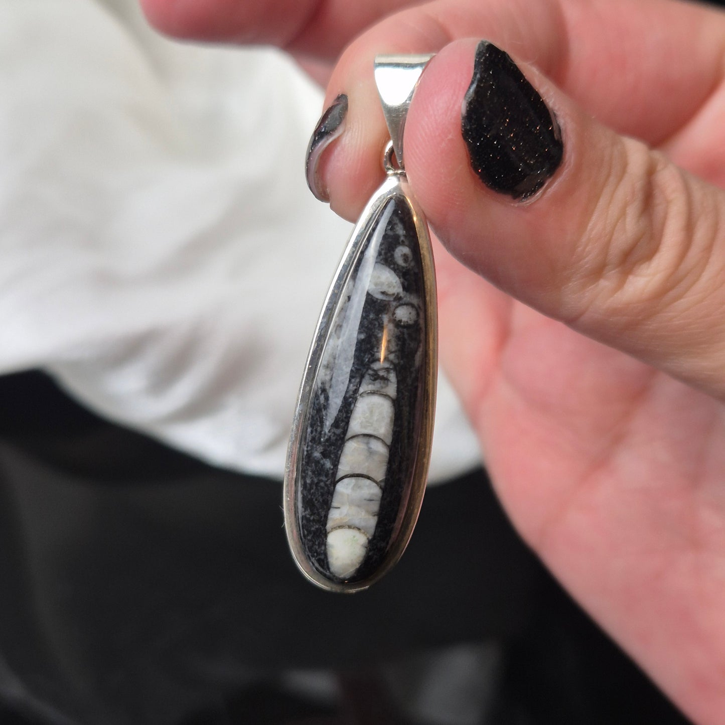 Orthoceras fossil pendant