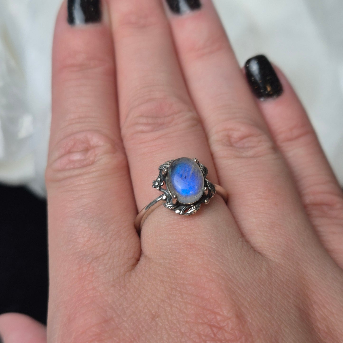 Labradorite ring "flower"