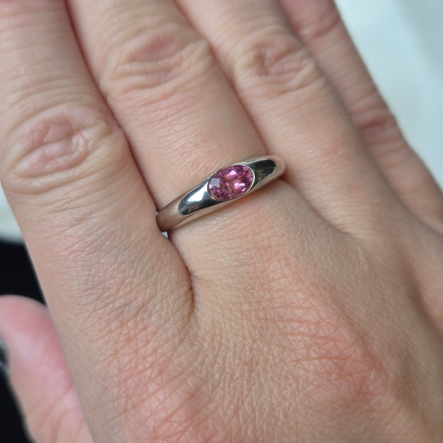 pink topaz ring silver