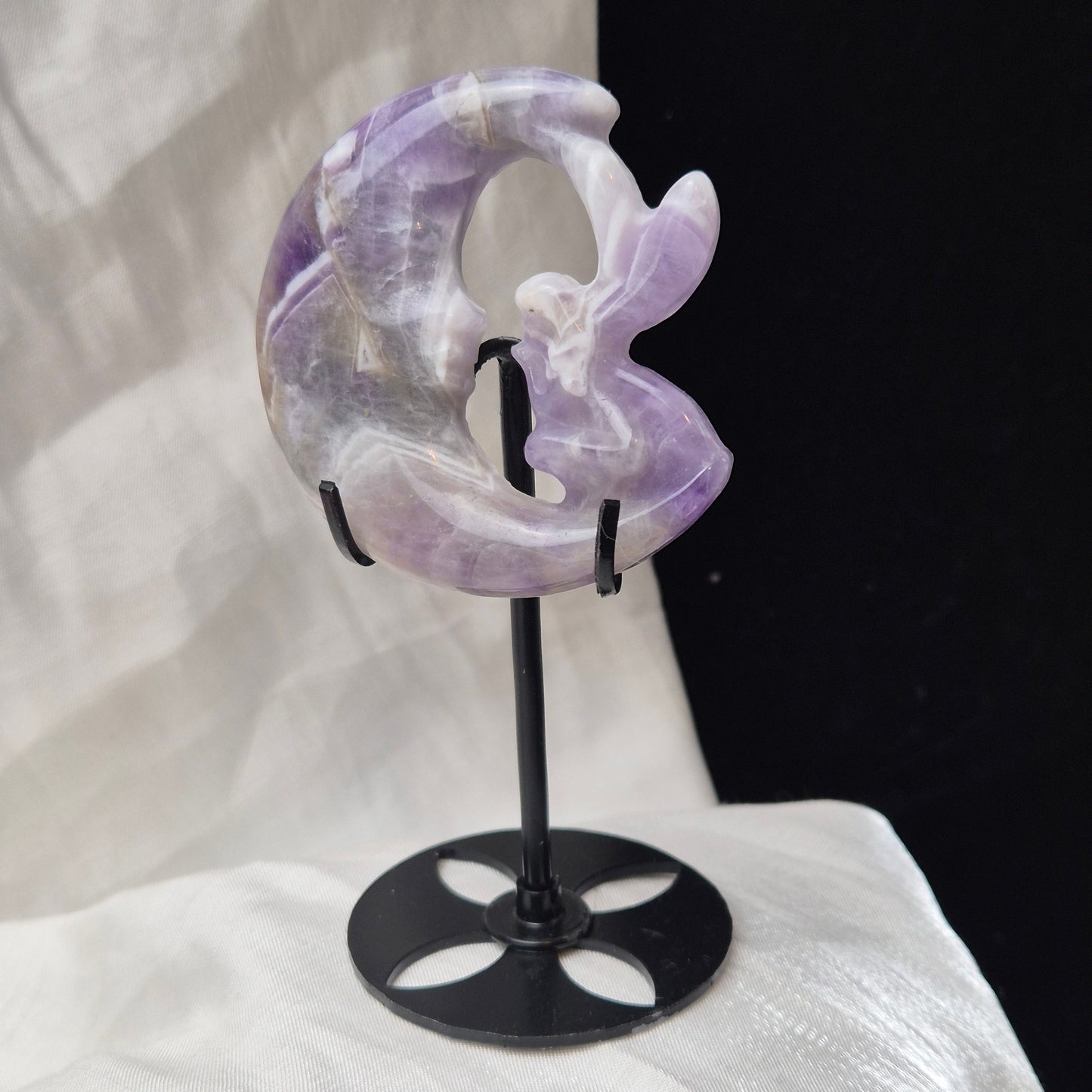 Chevron amethist angel on moon