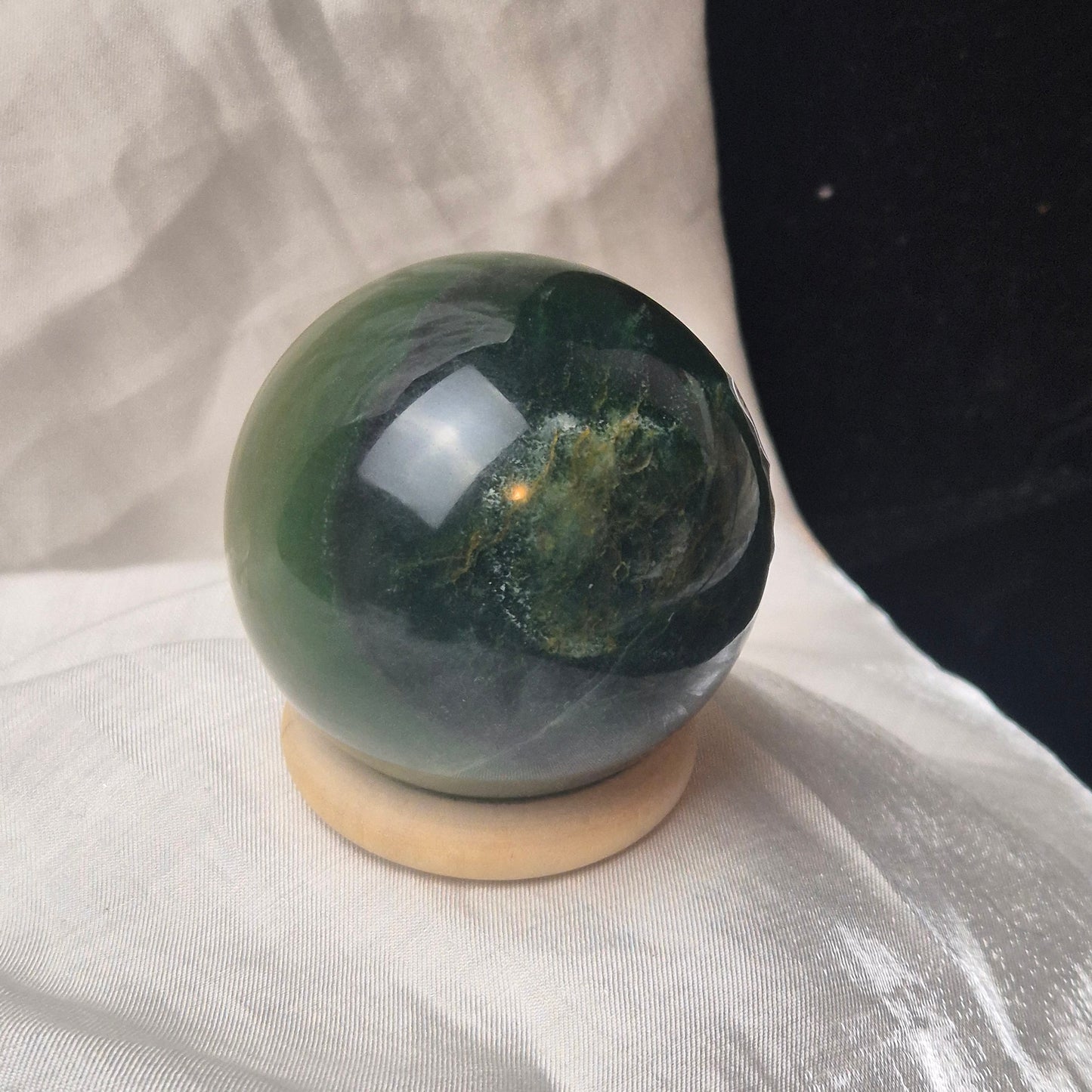 Dark green fluorite sphere 1