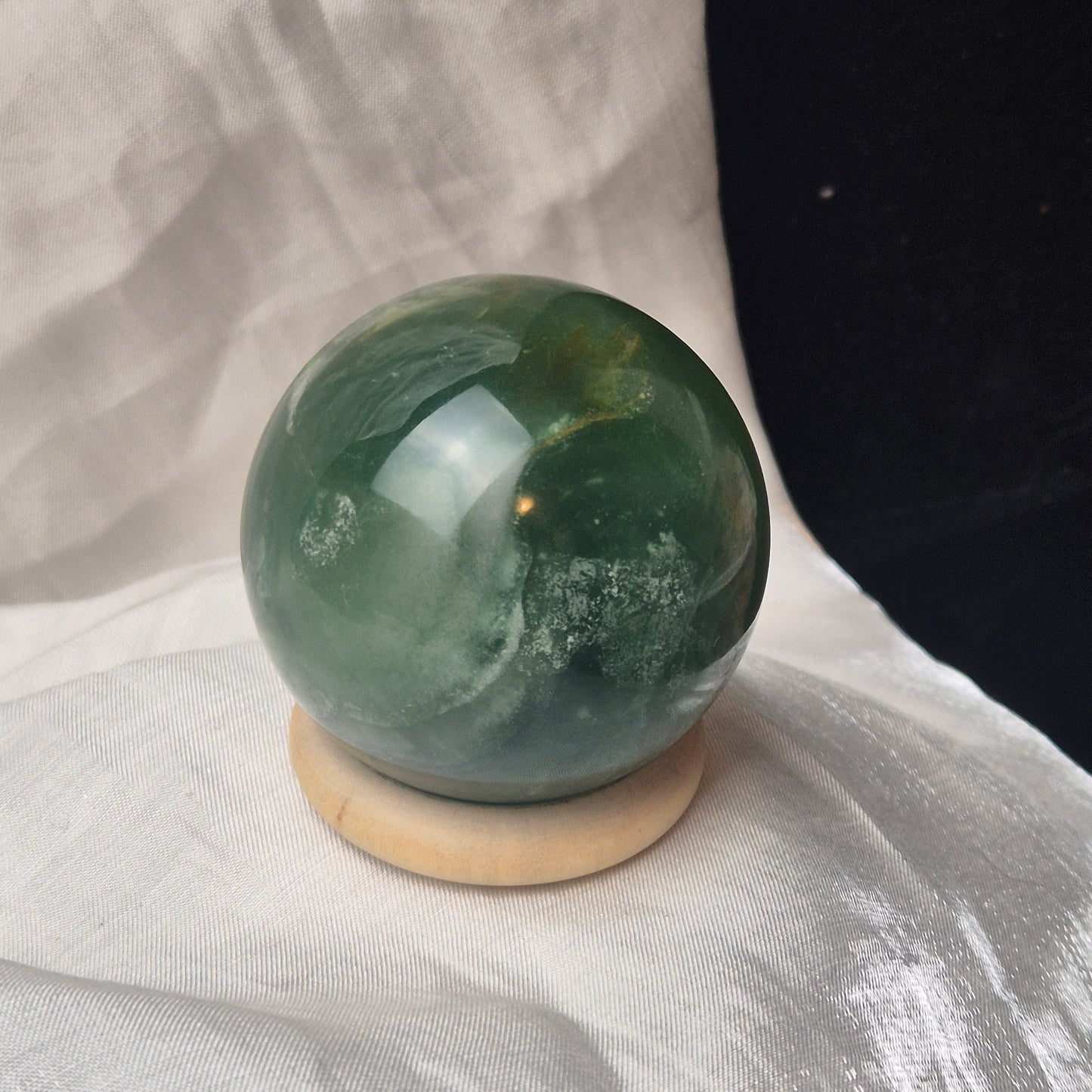 Dark green fluorite sphere 3