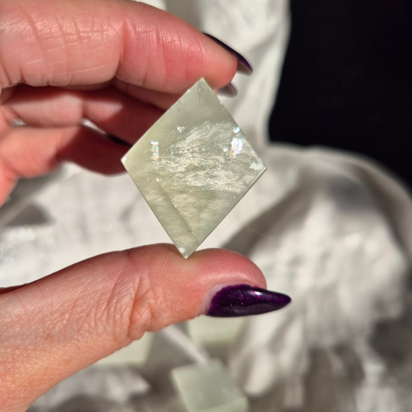 Green optical calcite chunk