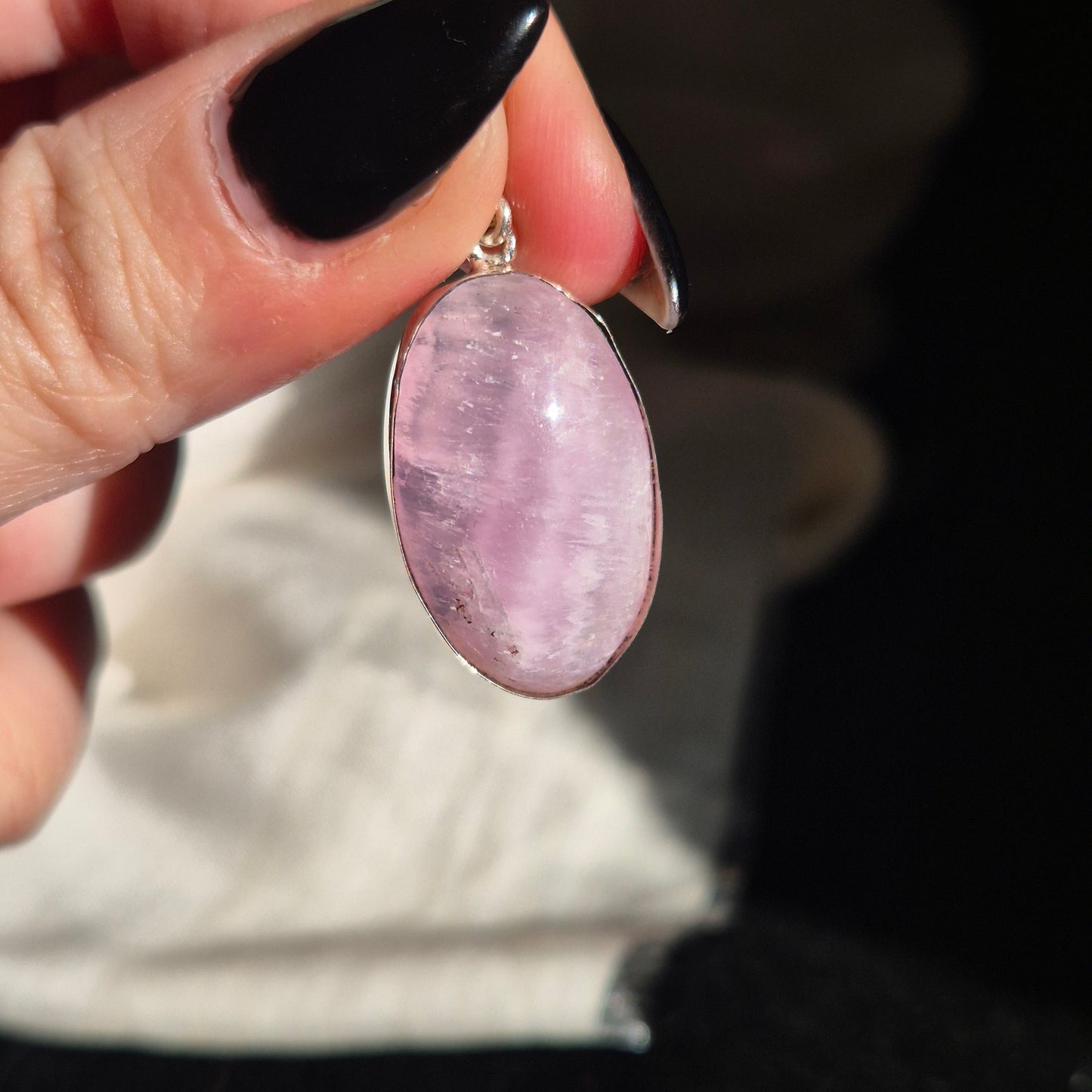 pink aragonite pendant