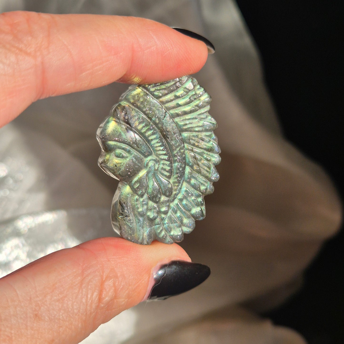 Labradorite native head