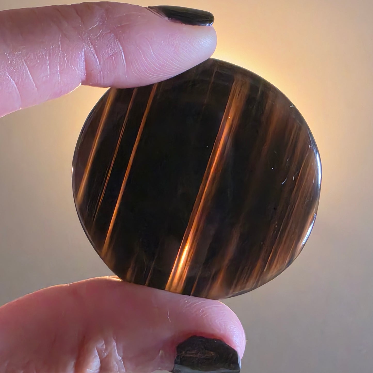 Midnight lace obsidian coin