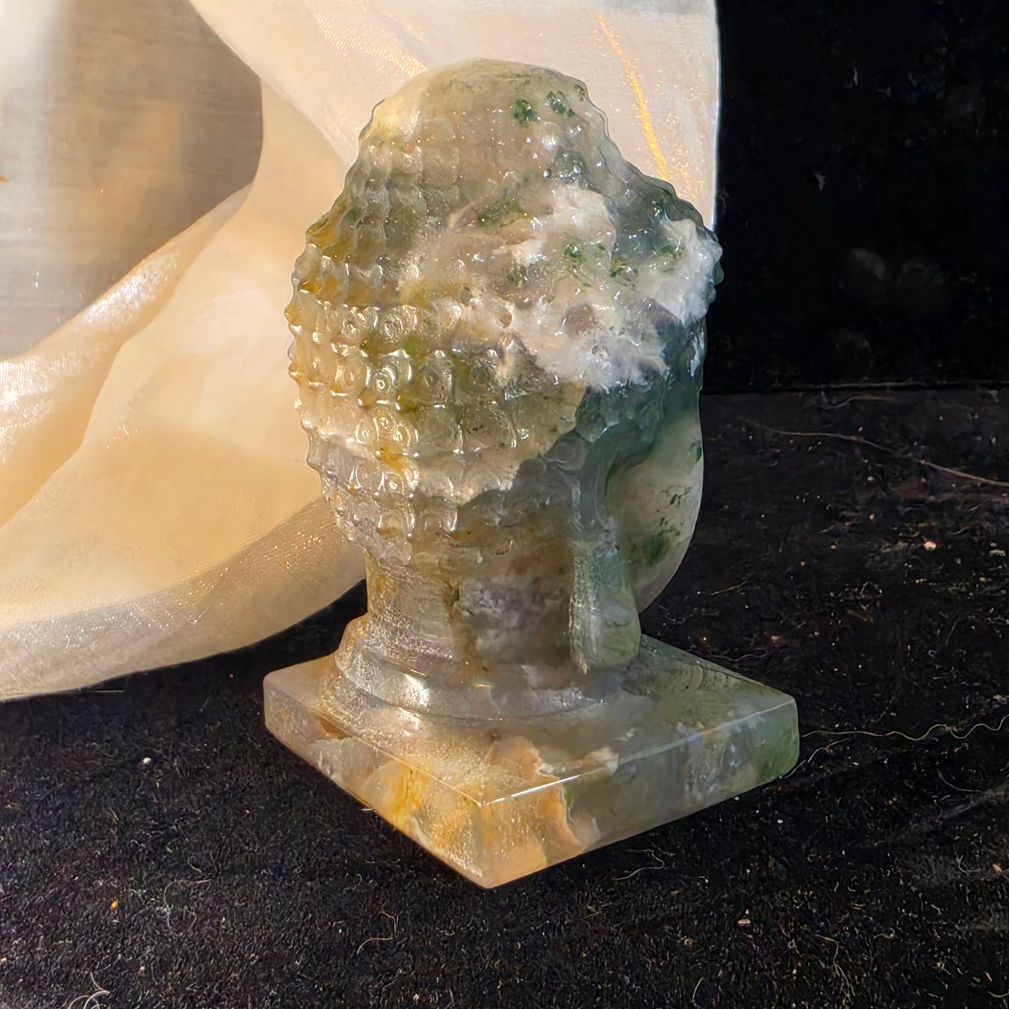 Moss agate buddha 2