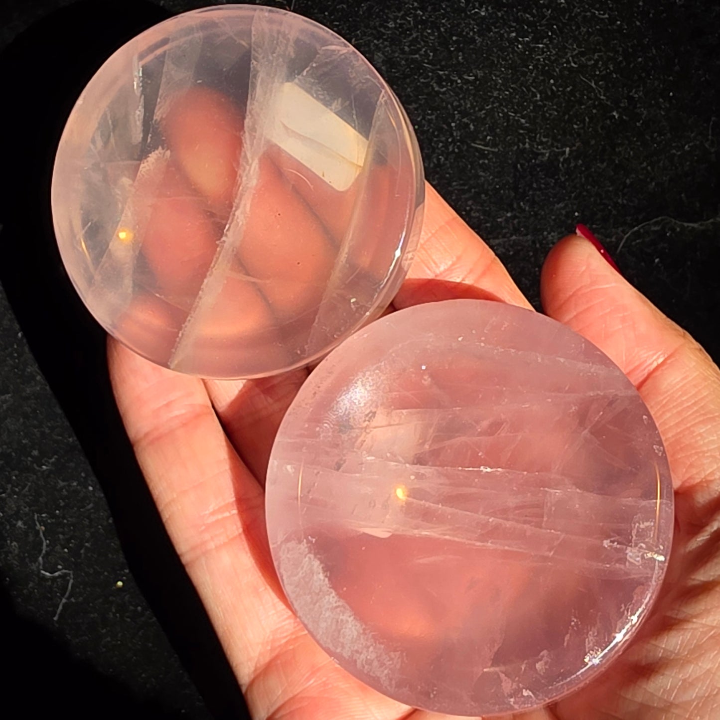 Rosequarts sphereholder/ mini dish