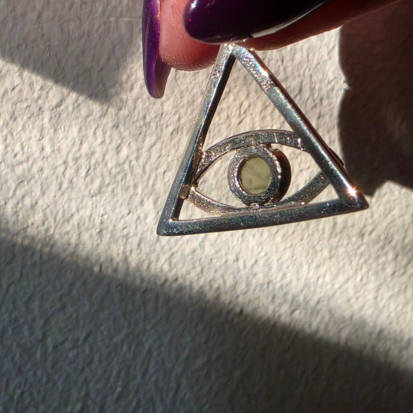 Moldavite "eye" pendant 1