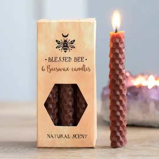 Blessed bee candle brown