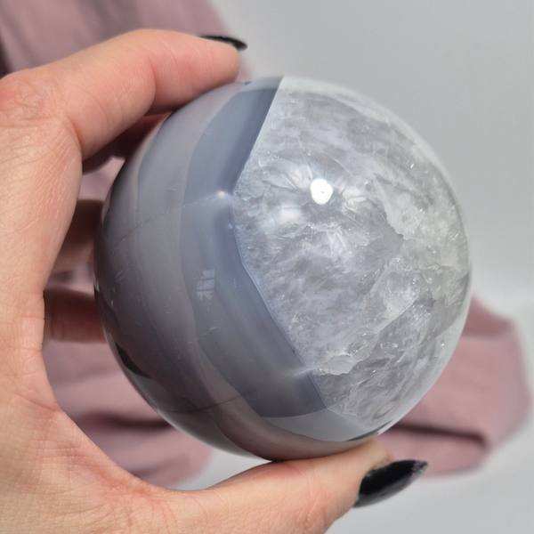 Blue agate / quarts sphere 4