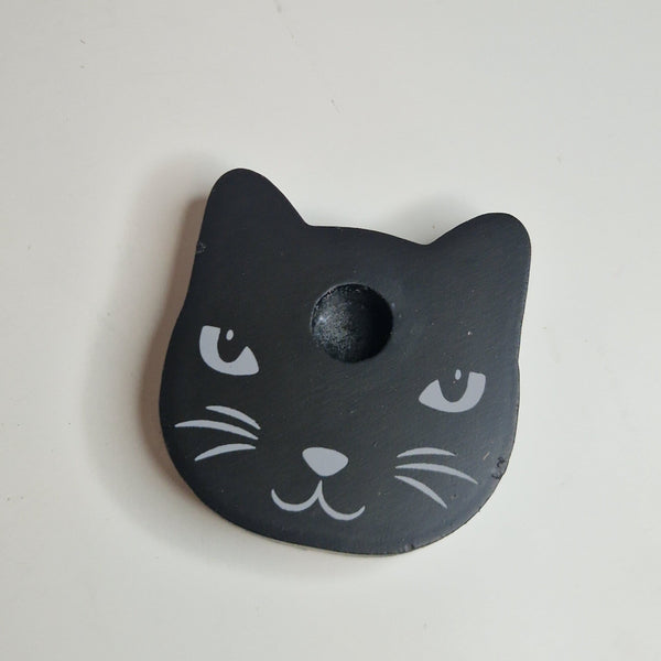 Candle holder black cat