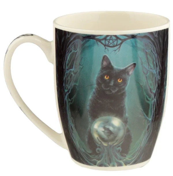 Black cat coffee mug