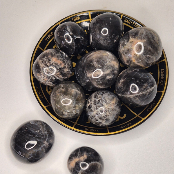 Black moonstone tumble
