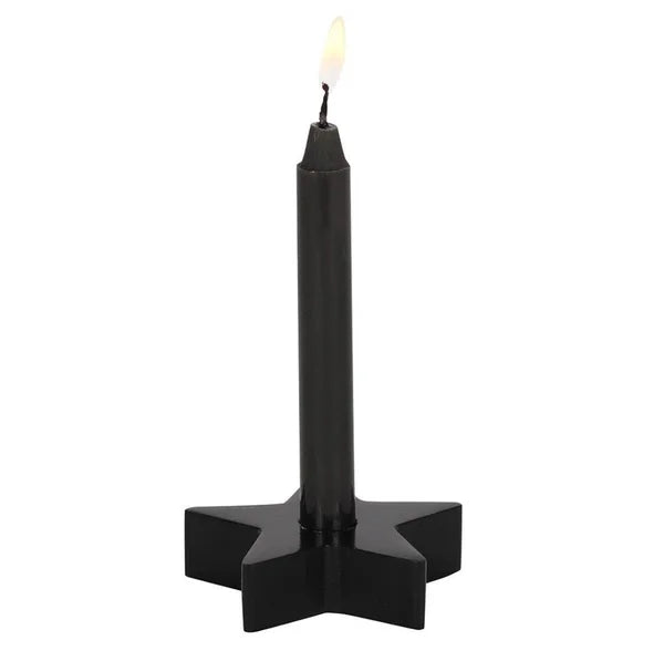 Candle holder black star