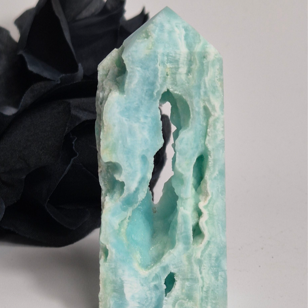 Blue hemimorfite tower 3