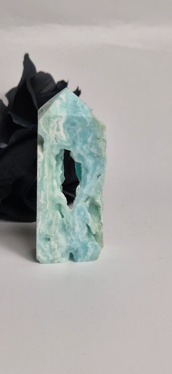 Blue hemimorfite tower 3