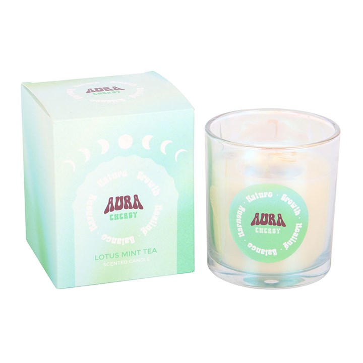 Aura energy candle Lotus mint tea