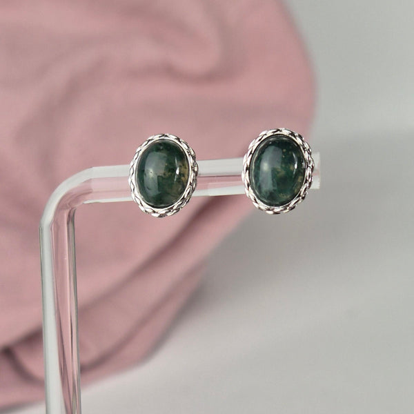 moss agate studs 1