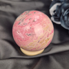 Pink Peruvian rhodonite sphere 1