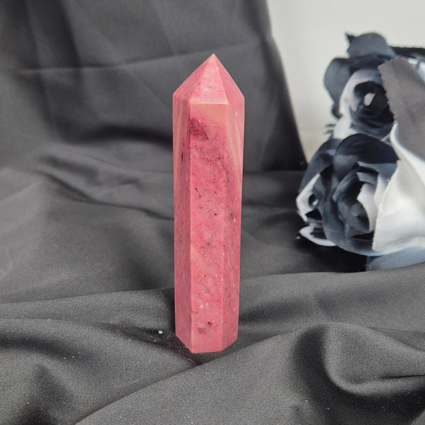 Pink petrified wood tower 4