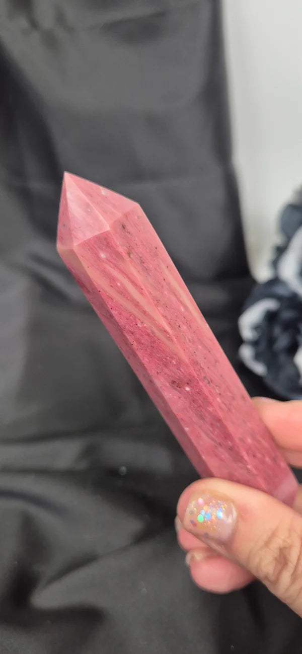 Pink petrified wood tower 4