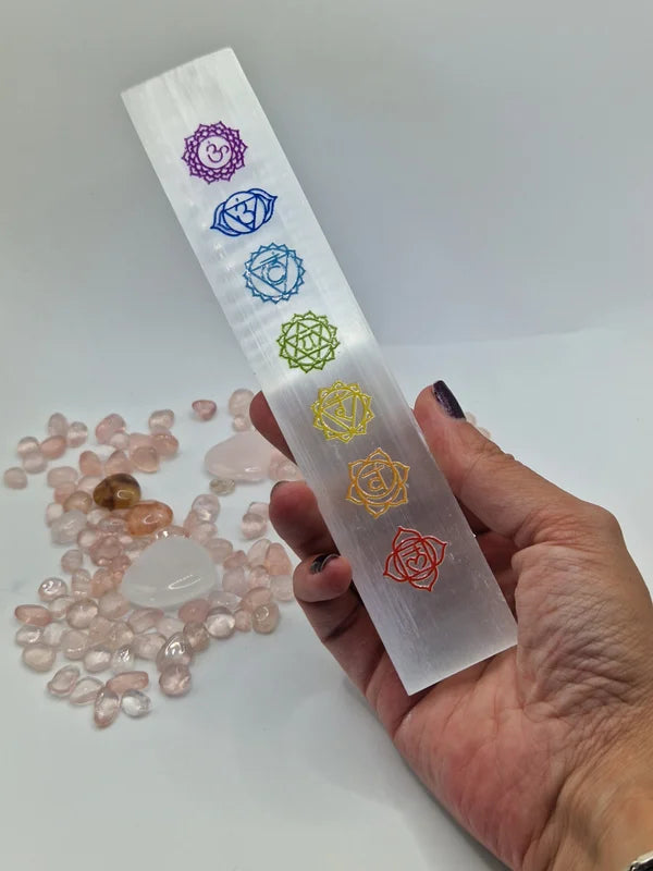 Selenite charka plate