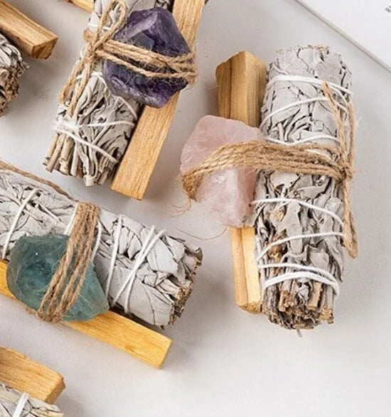 Smudge set with Palo Santo & Raw Crystal