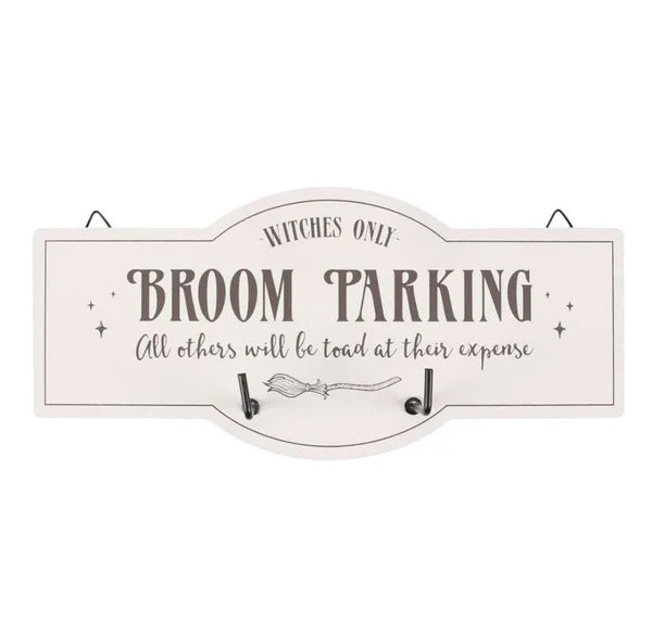 Wooden sign broom