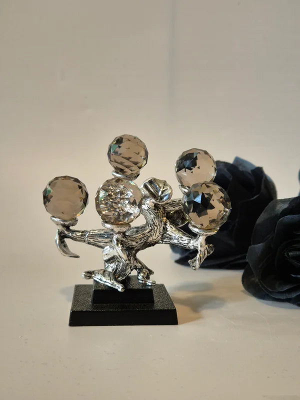 Mini sphere holder tree silver