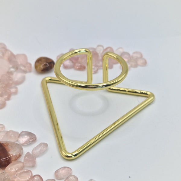 Triangle sphereholder gold