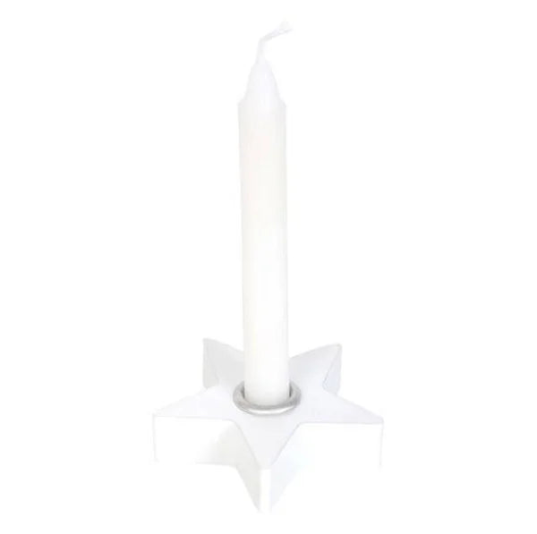 Candle holder white star